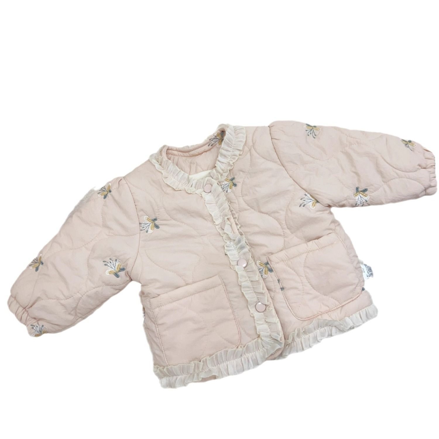 Girls' cotton-padded jackets autumn and winter  new children's cotton-padded jackets baby plus velvet winter children's cotton-padded jackets
