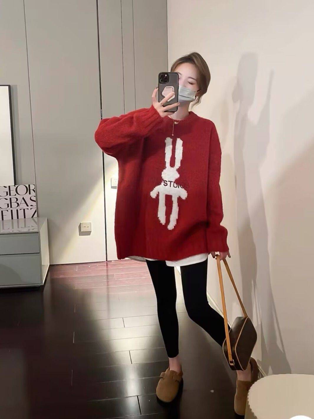 秋冬新品韓版小眾簡約休閒百搭中長款遮屁股慵懶高級感毛衣上衣女