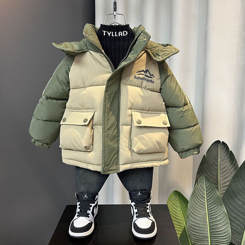 男童羽绒棉服冬季23新款儿童洋气时髦男宝宝冬装保暖棉衣加厚外套
