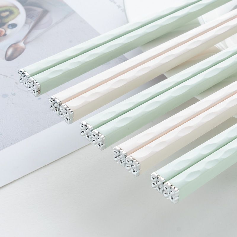 筷子家用2023新款防滑防霉家庭创意简约套装高档高颜值合金筷子