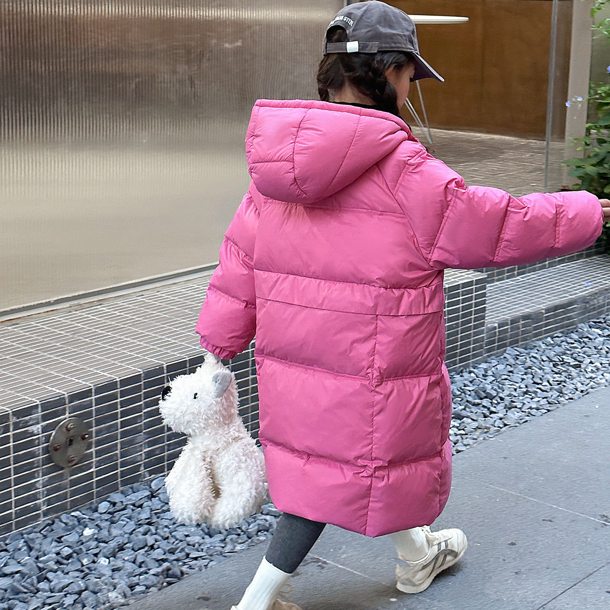 女童棉服冬装新款洋气儿童加厚棉衣中大童冬季中长款棉袄外套