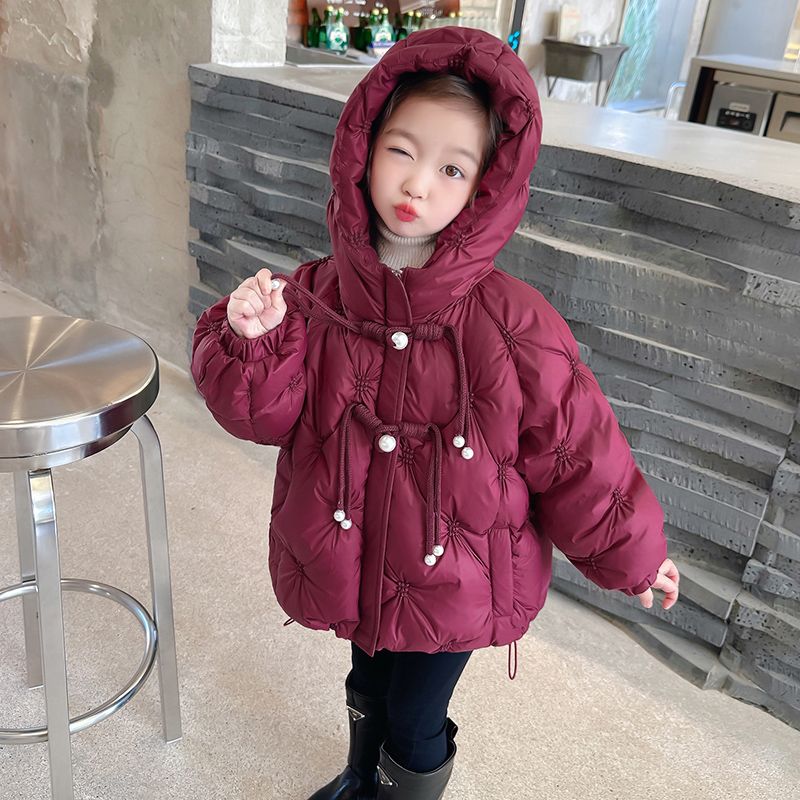 女童羽绒服冬季2023新款儿童洋气女宝宝中国风冬装加厚白鸭绒外套