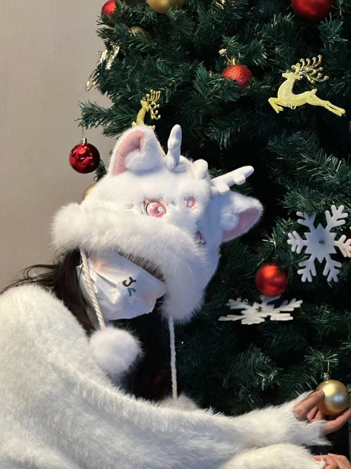 Cute Fairy Luo Shen Dragon Girl Ear Hat Princess Cute New Year Dragon Year Gift Plush Hat
