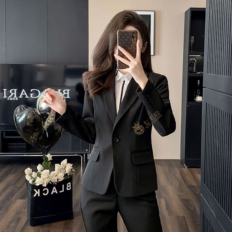 High-end suit jacket for women 2024 new style college student interview formal wear professional wear long-sleeved suit suit work clothes