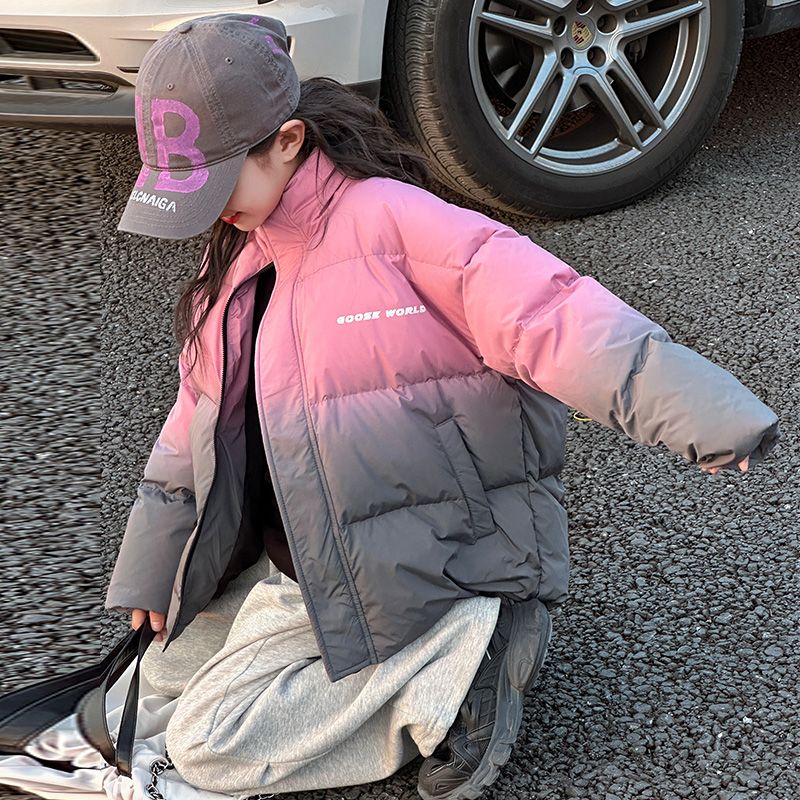 Girls' winter coats, autumn and winter 2023 new styles, big children's cotton-padded coats, thickened children's clothing, cotton-padded jackets, girls' clothes