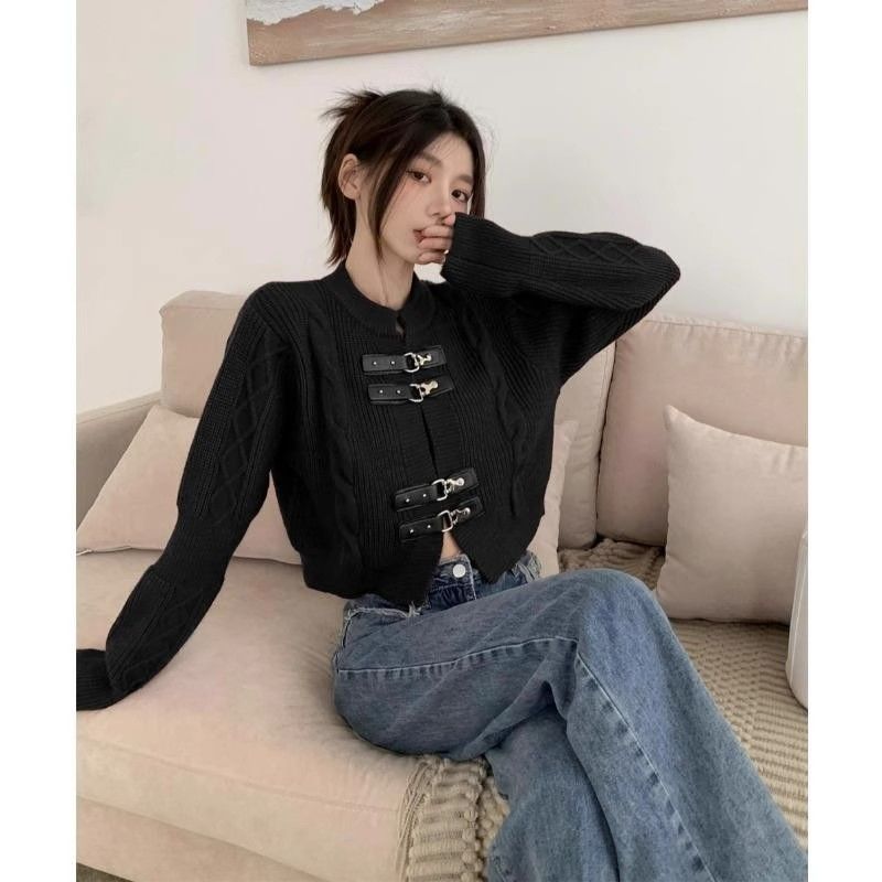 Sweet and Spicy Style Short Sweater Women's  Autumn and Winter New Korean Style Loose Lazy Style Knitted Cardigan Jacket