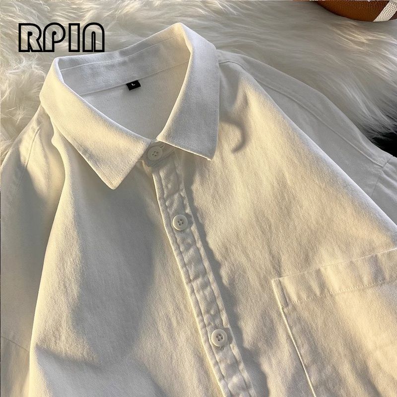 RPIN large size 300 pounds long-sleeved shirt for men and women 2024 spring and autumn new style handsome high-end pure cotton shirt jacket