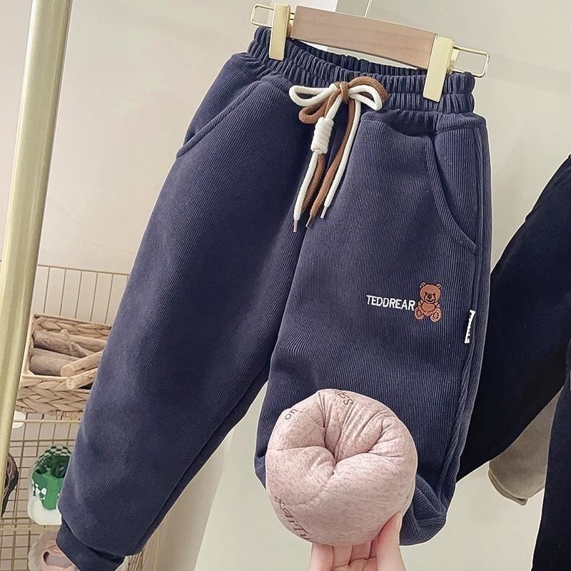 [Three layers thickening] One pair of winter pants for boys and girls, plus velvet and thickening for boys.