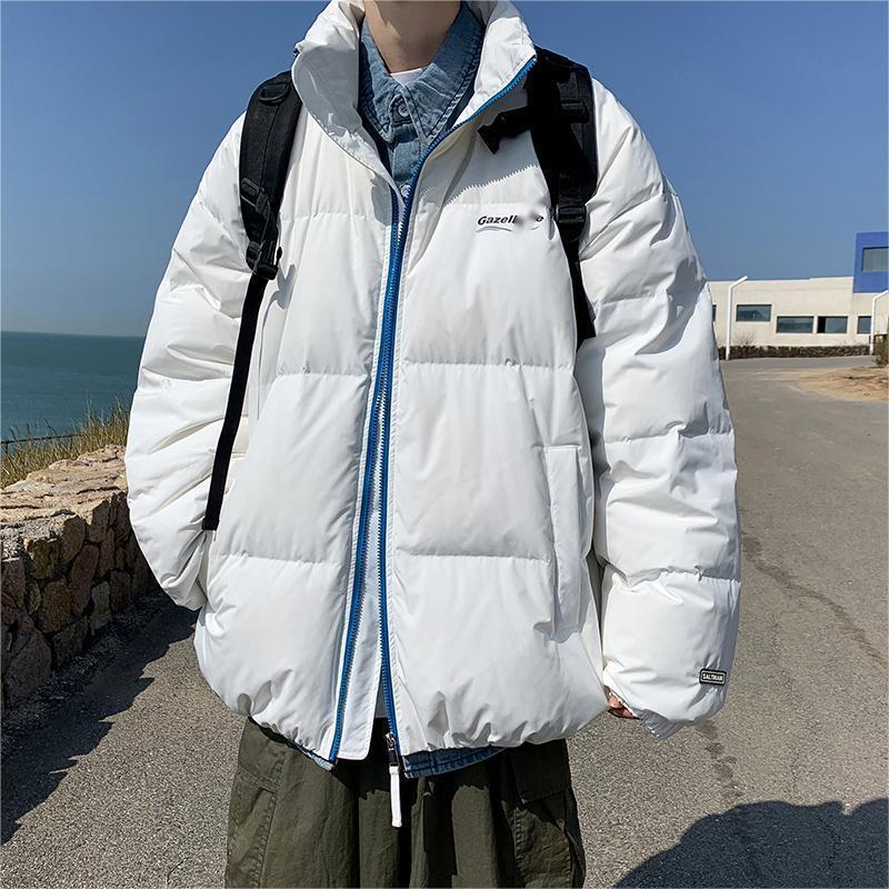 萬梵度冬季2024加厚麵包服男情侶潮牌ins立領外套港風情侶裝棉衣