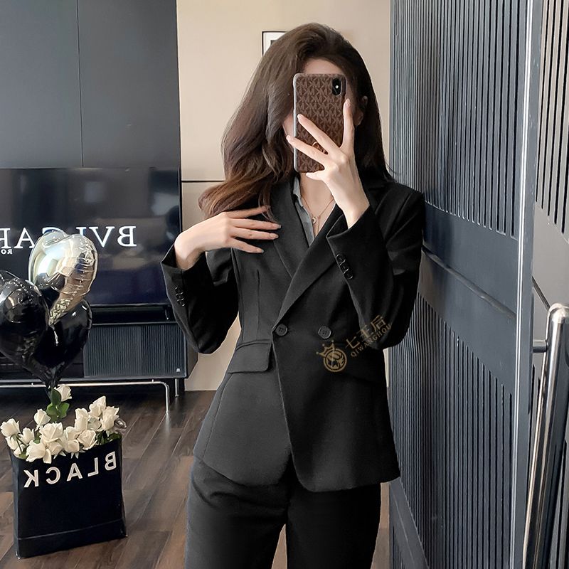 Professional suit suit for women, black suit, spring and autumn new temperament, slim business formal wear, senior manager work clothes