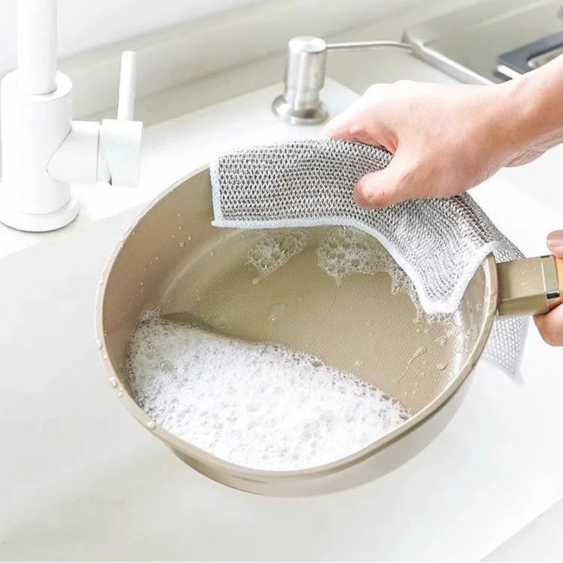 金属丝抹布洗碗沾油清洁网格速干多用途家用厨房刷锅除垢钢丝灶台