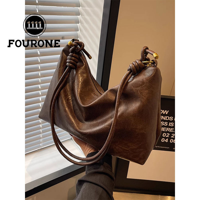 Large-capacity bag for women, versatile new fashion retro shoulder crossbody bag, simple commuter tote bag