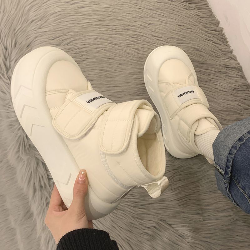 Bread cotton shoes for women 2023 winter new fashion super hot Velcro all-match thick-soled waterproof and anti-ski boots