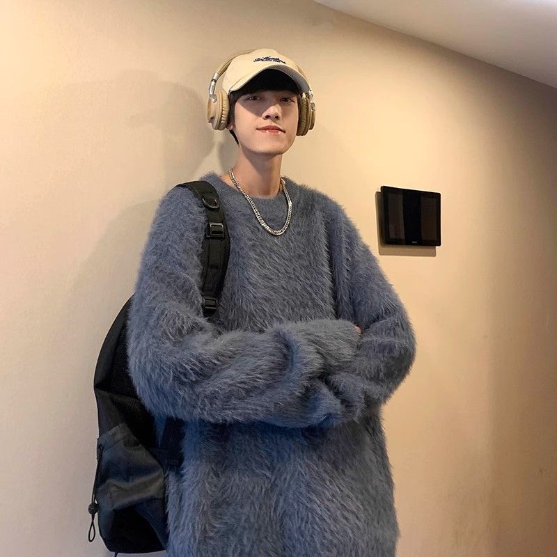 新款毛衣男女冬季純色日系慵懶復古針織衫秋冬高級感外套上衣潮流