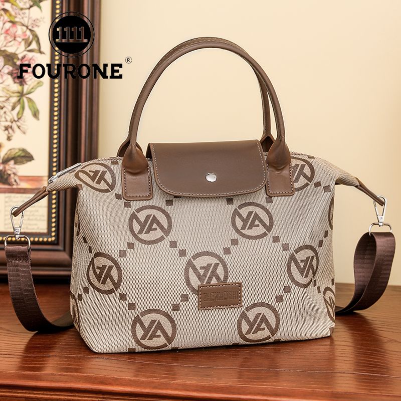 Oxford cloth multi-layered mother bag, stylish and fashionable canvas shoulder bag, casual and lightweight nylon crossbody bag