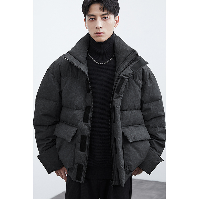 Men's Heavyweight Retro Stand Collar Cotton Jacket  Winter New Trendy Versatile American Casual Thickened Warm Jacket