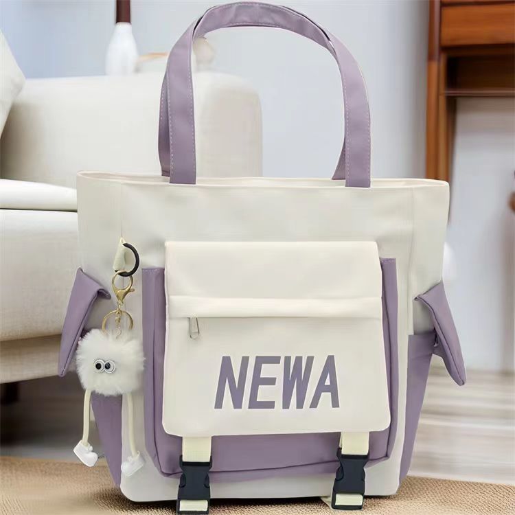 Canvas bag women's shoulder bag forest style high-looking simple large capacity class commuting portable portable outing bag