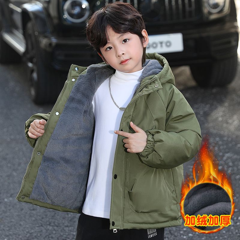 Boys' cotton-padded clothes winter  new medium and large children's cotton-padded jackets thickened down cotton-padded jackets boys and children fashionable