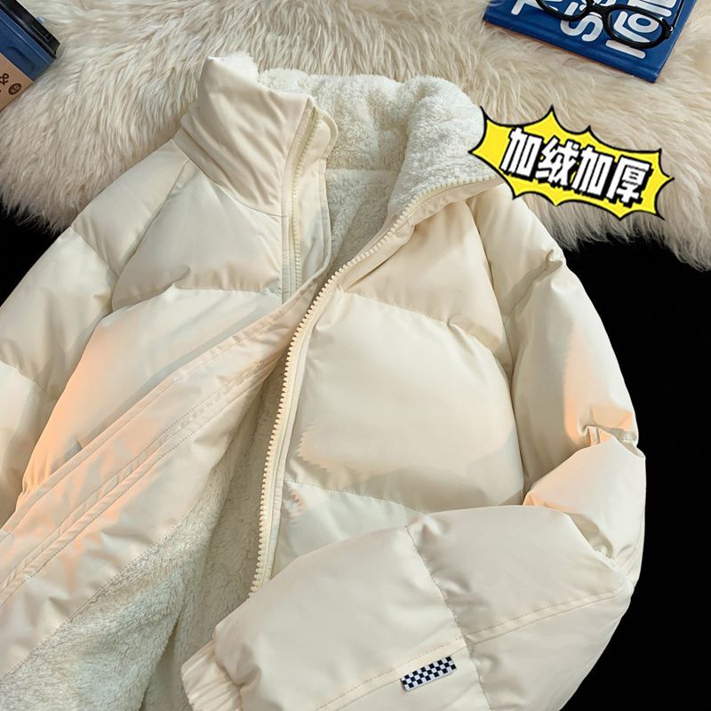 羊羔毛棉服男款冬季加絨加厚棉衣秋冬美式潮牌外套羽絨東北大棉襖