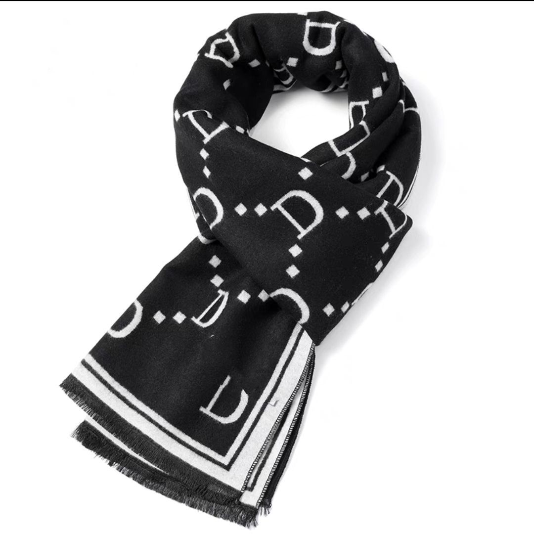 2023 new high-end earth autumn winter Korean version versatile warm and thick middle-aged men's scarf_voghion.com