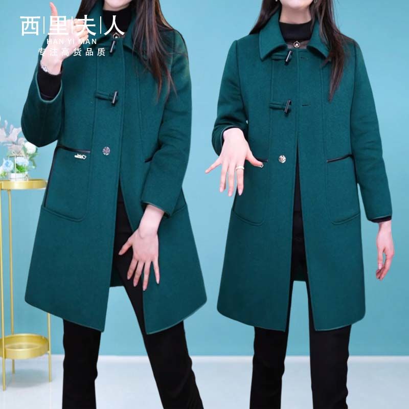 可拆卸羽絨內膽羊毛大衣2023新款冬季一衣多穿加厚中長款羊絨外套