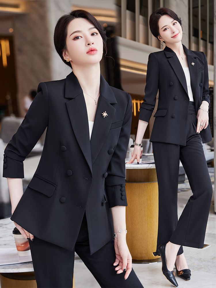 高端西裝套裝女春秋新款時尚氣質女神范職業裝正裝西服外套工作服