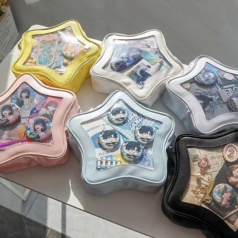 Original cute transparent two-dimensional cross-body five-pointed star pain bag for women [Star Gummy]