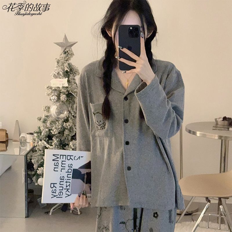 花季的故事德絨睡衣女秋冬季長袖長褲保暖ins風可愛帕恰狗家居服