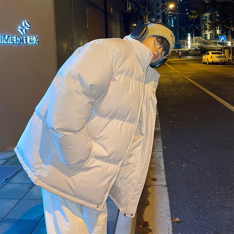 三防白色羽絨棉衣外套男冬季oversize棉服潮牌高級感麵包服冬裝襖