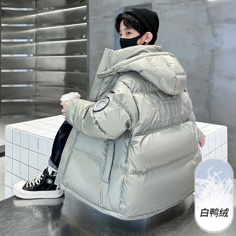 兒童羽絨服男童冬季白鴨絨2023新款男款三防洋氣大童免洗加厚外套
