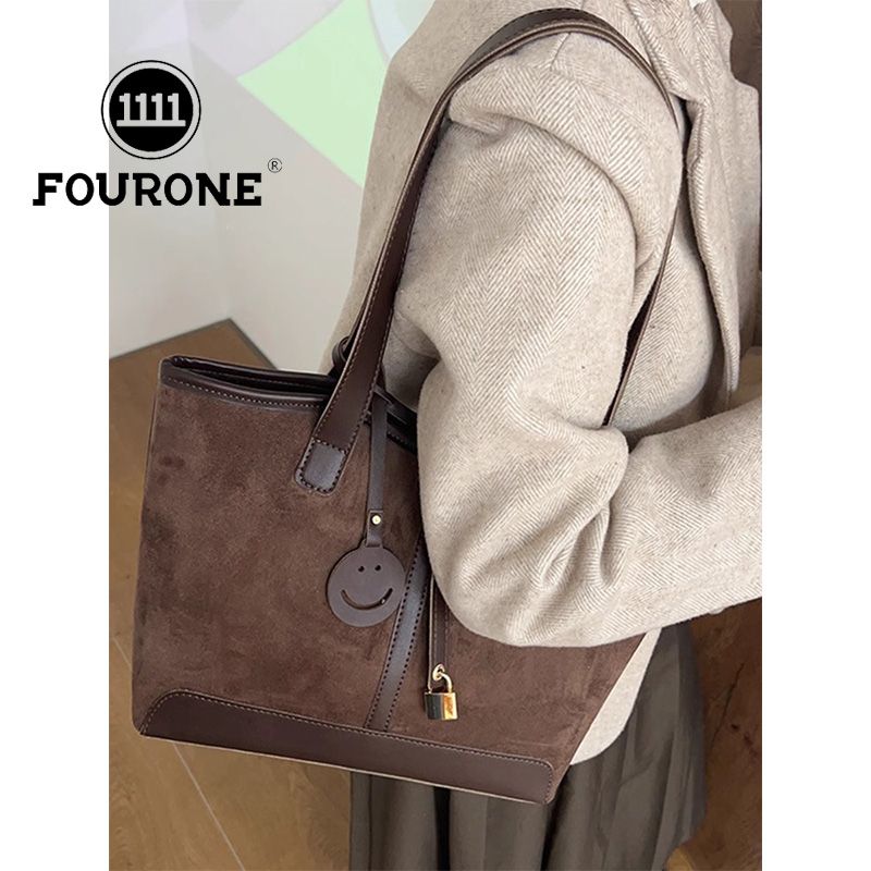 Retro commuter bag women's new single shoulder armpit bag casual large capacity student class tote bag