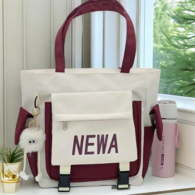 Canvas bag women's shoulder bag forest style high-looking simple large capacity class commuting portable portable outing bag