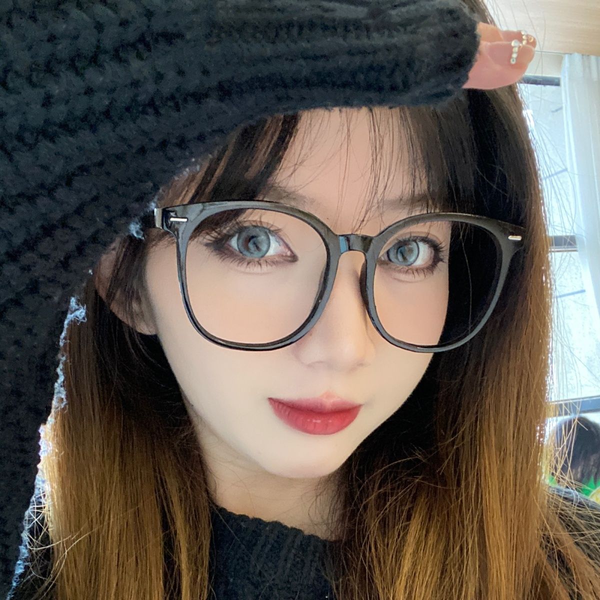 素顏大框顯臉大框架眼鏡女凹造型平光鏡韓版百搭防藍光近視眼鏡男