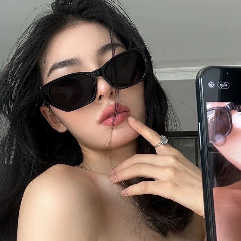 網紅貓眼墨鏡女復古多邊形小框辣妹眼鏡偏光防紫外線港風太陽鏡男