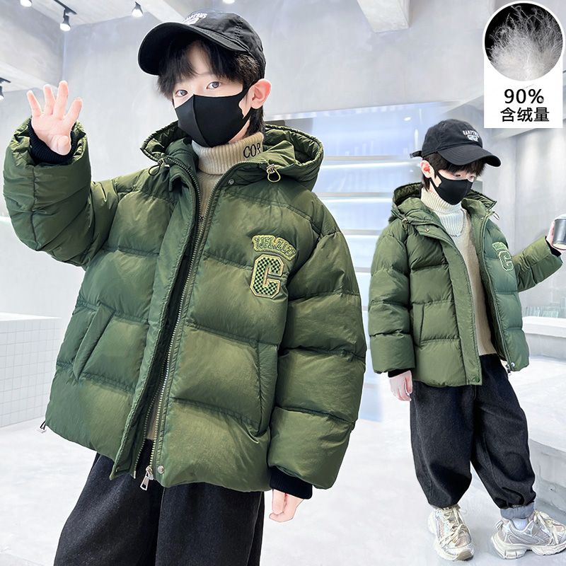 男童羽絨服冬季2023新款兒童裝加厚男款白鴨絨外套大童男孩痞帥潮