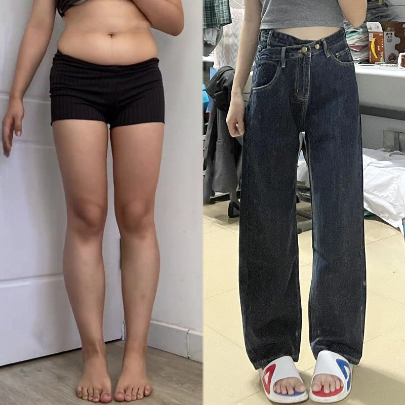 時尚高街美式復古闊腿牛仔褲女秋冬新款垂感高腰顯瘦寬鬆直筒褲子