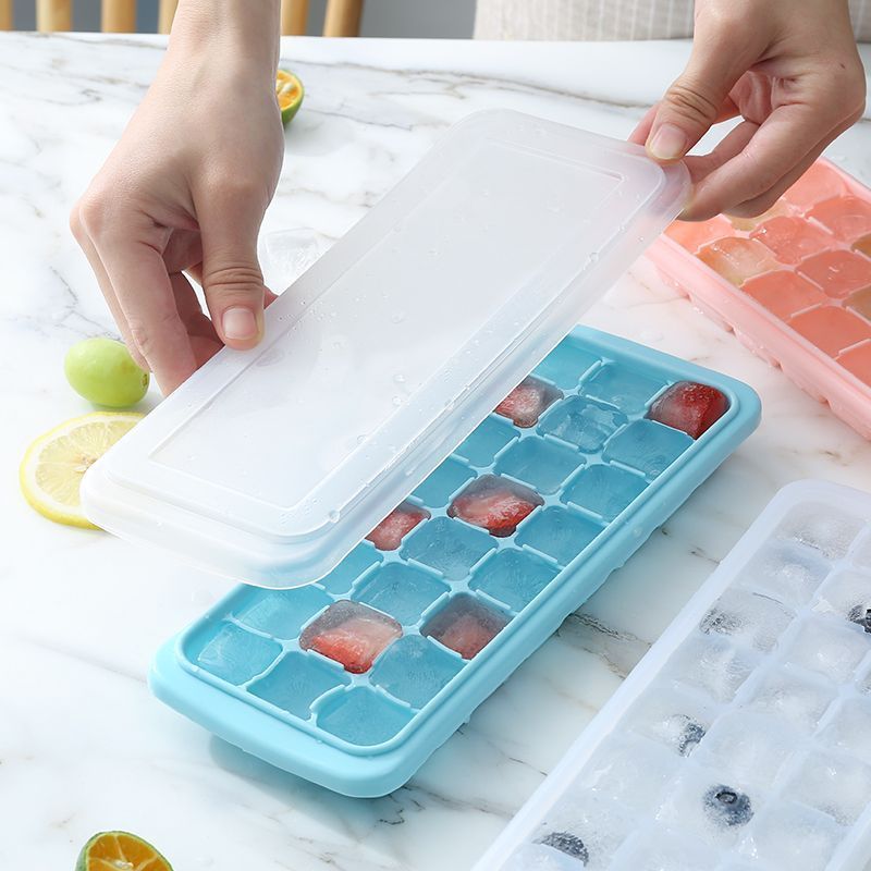 硅胶冰格制冰自制辅食冰块冰球小型模具家用速冻冰箱带盖神器