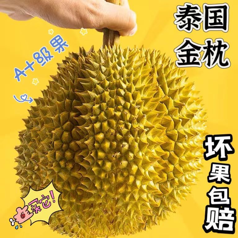 包甜的正宗泰国金枕头进口榴莲整个带壳应季鲜果孕妇可吃批发