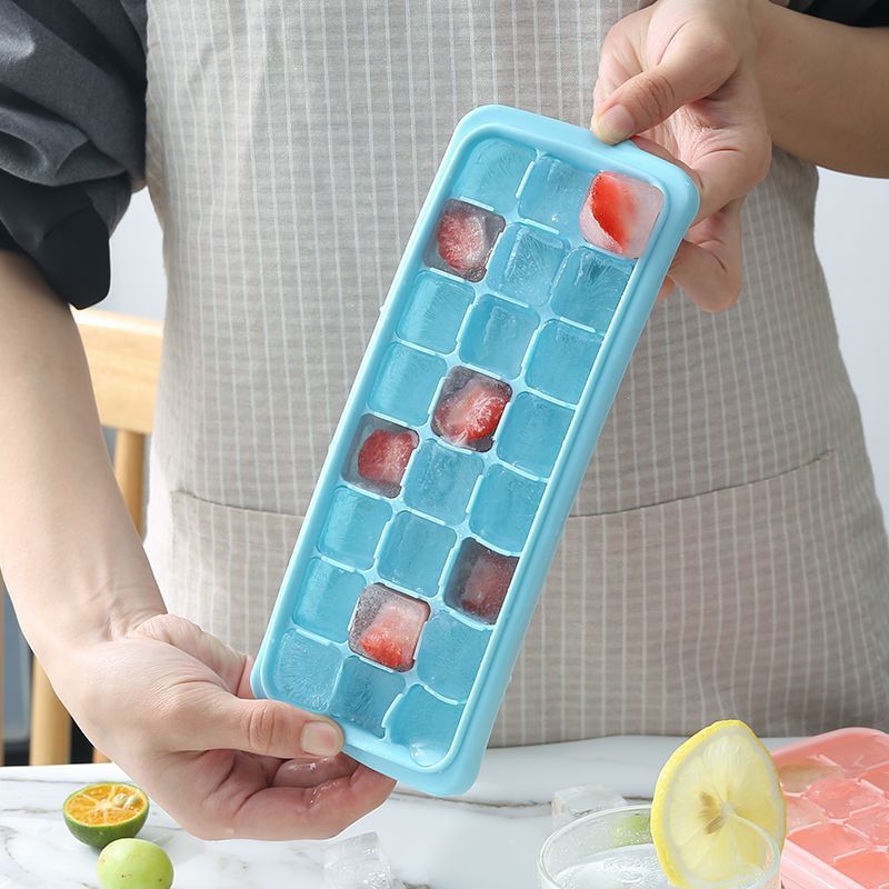 硅胶冰格制冰自制辅食冰块冰球小型模具家用速冻冰箱带盖神器