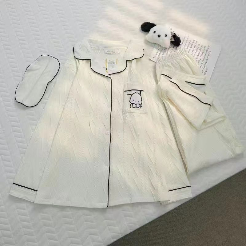 2023年新款睡衣女春秋季純棉長袖寬鬆學生可愛卡通簡約家居服套裝