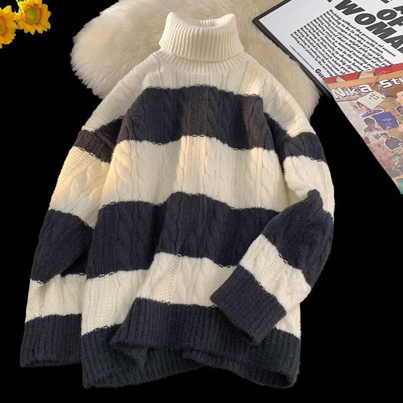 Autumn and winter turtleneck lapel sweaters for boys and teenagers new handsome knitted sweaters for junior and high school students base layer