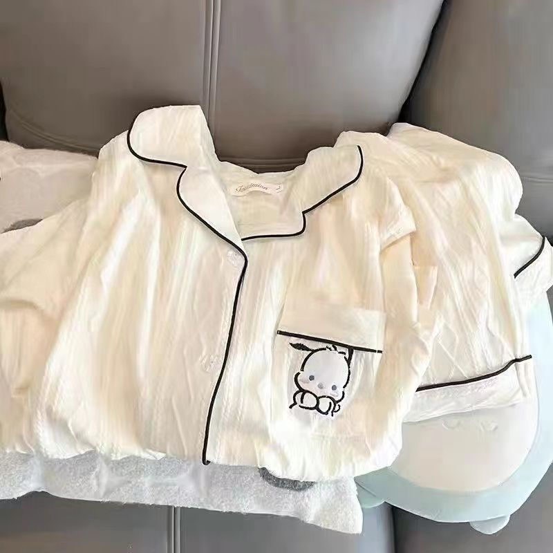 睡衣女2023年新款春秋冬季純棉薄款長袖可愛網紅風家居服套裝夏天