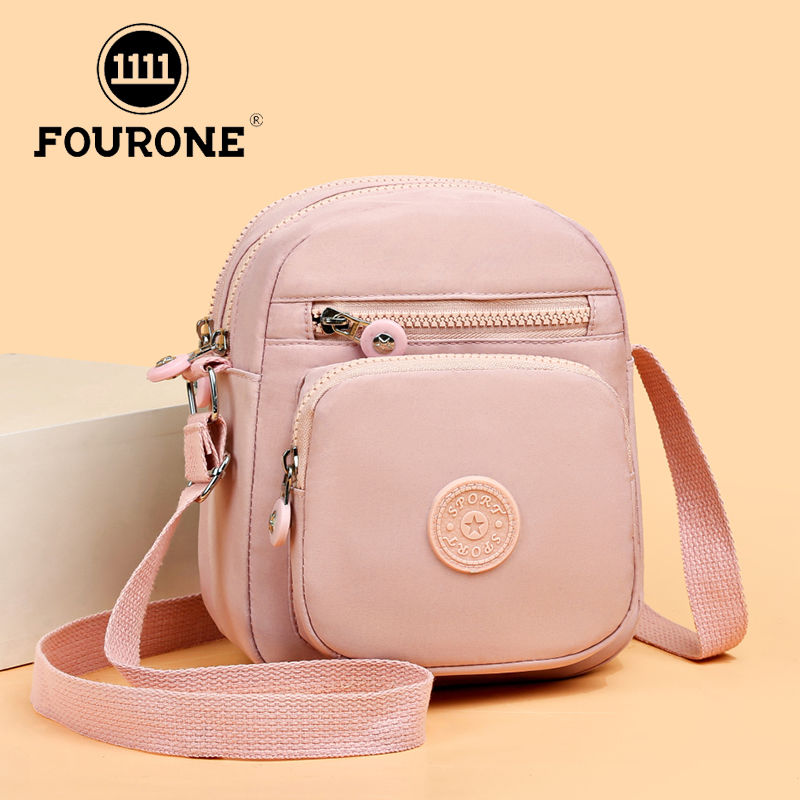 Nylon cloth new trendy crossbody bag single shoulder fashion mobile phone Oxford cloth lightweight multi-layer casual small bag