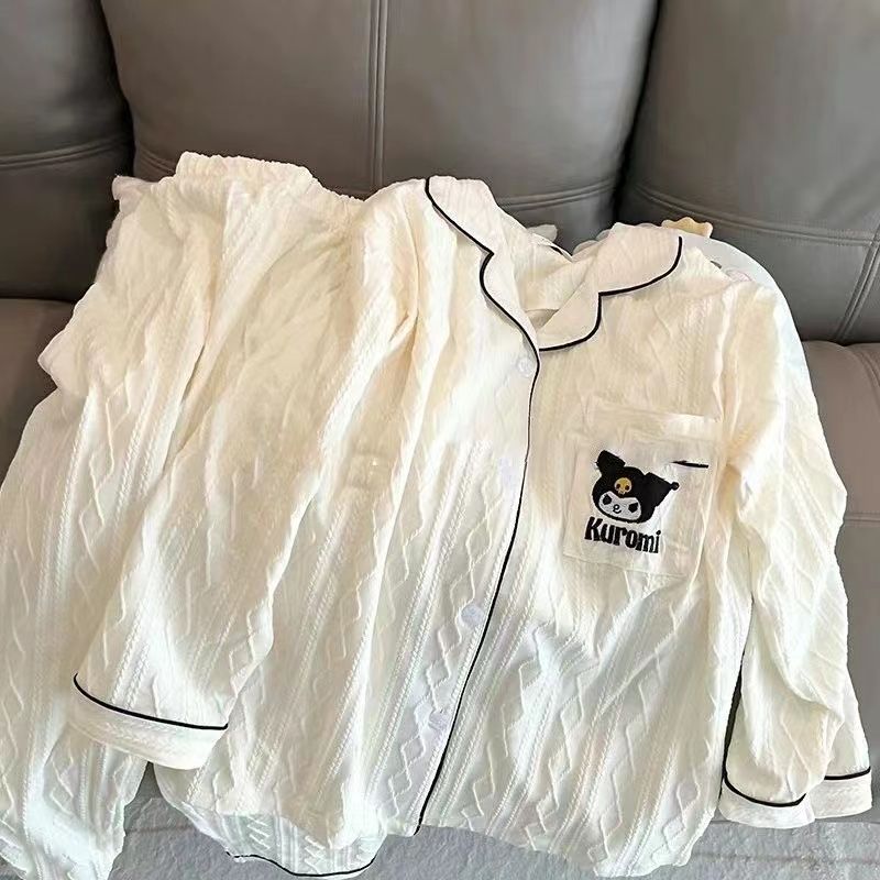 睡衣女士春秋冬季長袖純棉卡通庫洛米2023年新款可外穿家居服套裝