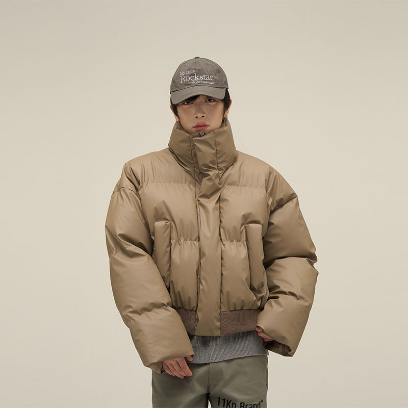 尾郎的店美式冬季复古短款棉服男潮高级感设计感加厚棕色外套情侣