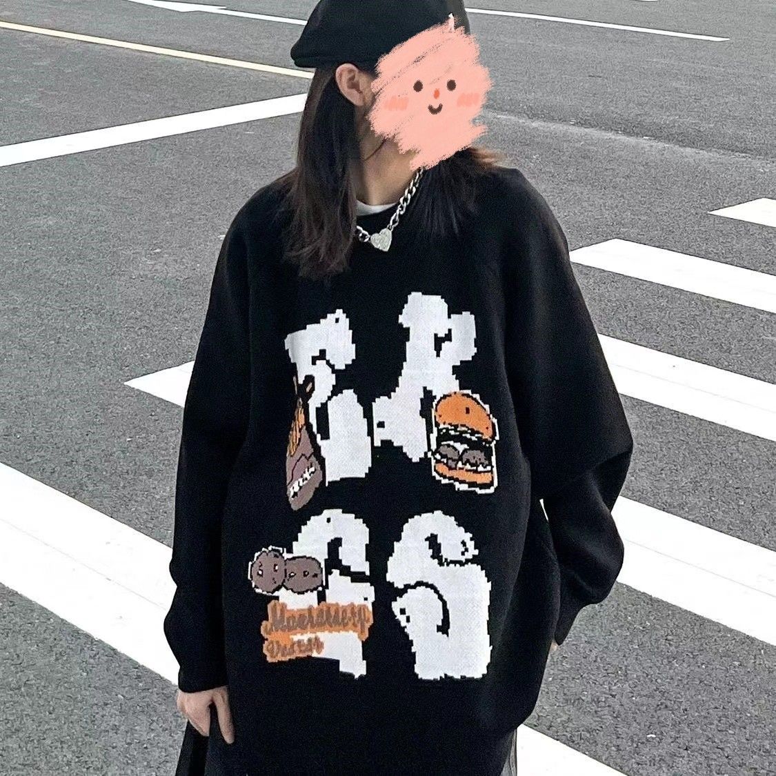 圓領衛衣女春秋薄款學生韓版冬季加絨加厚oversize寬鬆慵懶風上衣