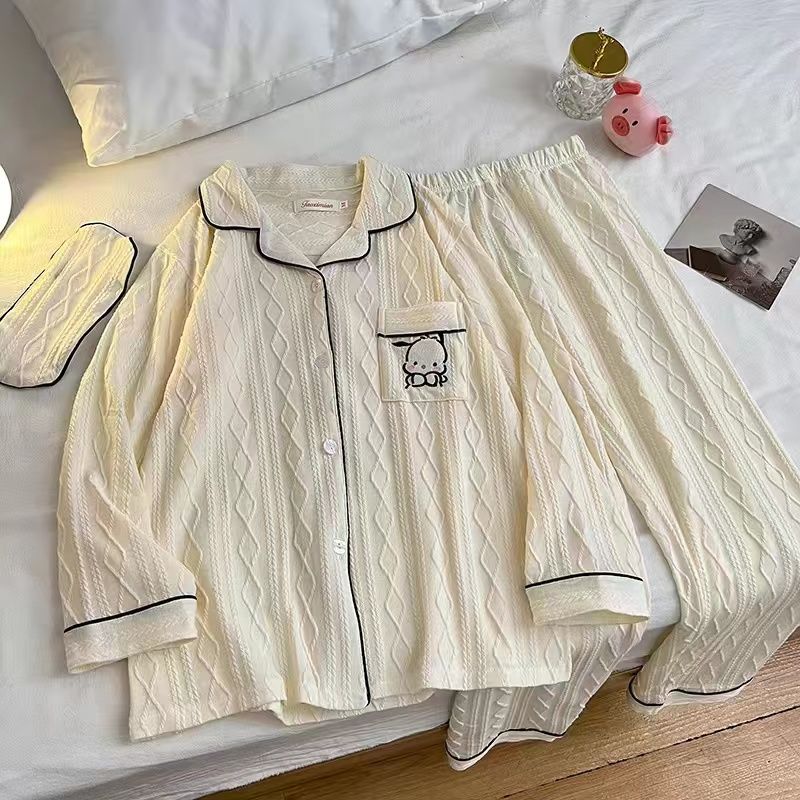 睡衣女春秋季純棉2022年新款長袖款可愛學生加大碼夏天家居服套裝