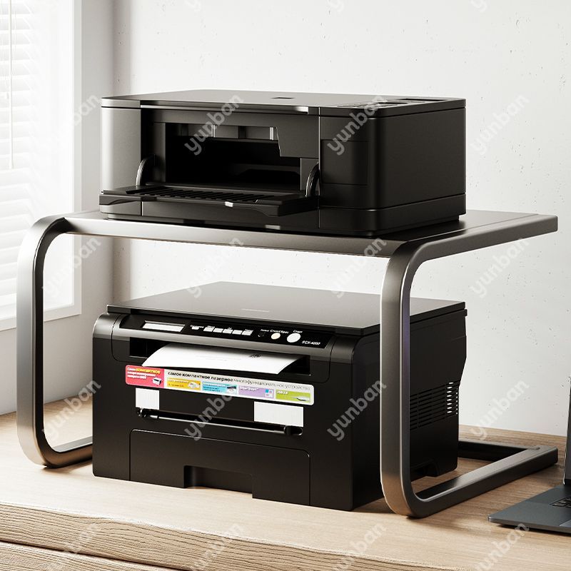 桌面打印机架子双层小型复印机多功能小型置物架办公室桌面收纳架