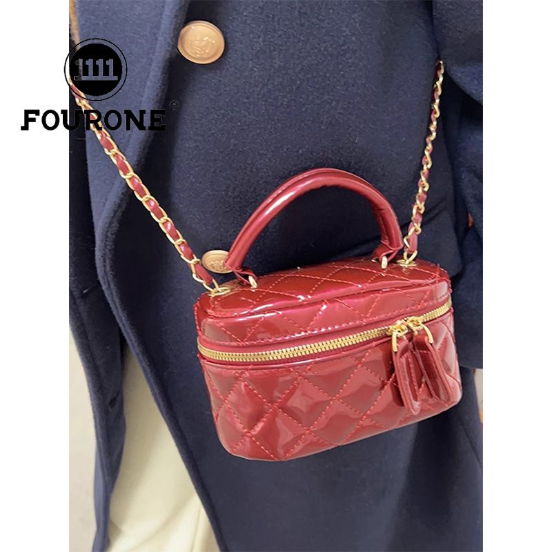 Texture niche burgundy bag women's new trendy shoulder crossbody bag high-end portable bucket bag
