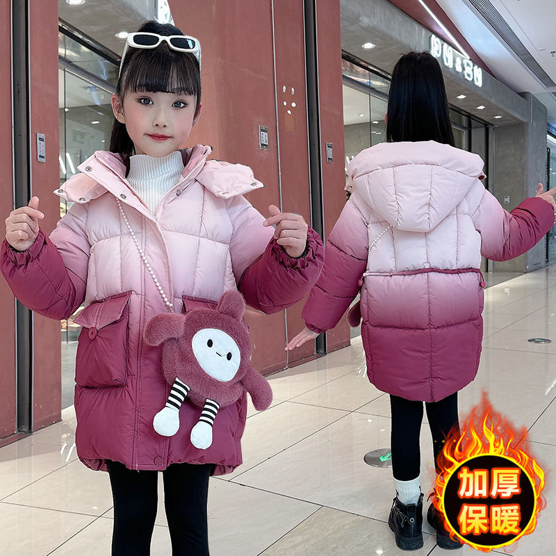 女童棉衣冬装2023新款韩版加厚中大女孩羽绒棉服儿童冬季棉袄洋气